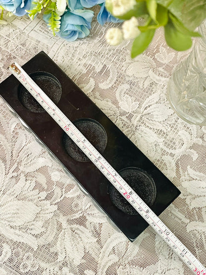 Rustic Triple Tea Light Candle Holder Tray