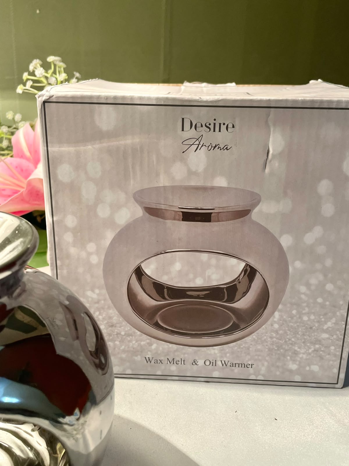 Silver-Tone Aroma Oil Warmer – Approx. 13 cm