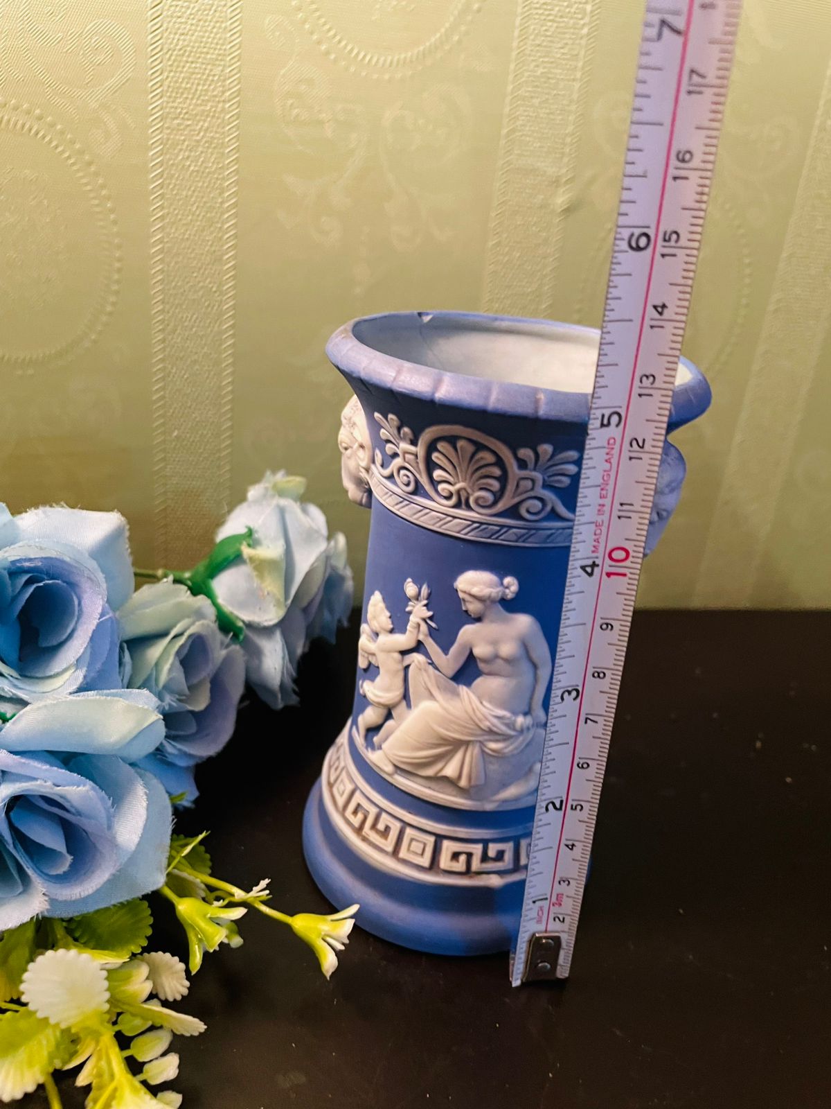 RARE FIND Wedgwood Style Blue Jasperware Vase