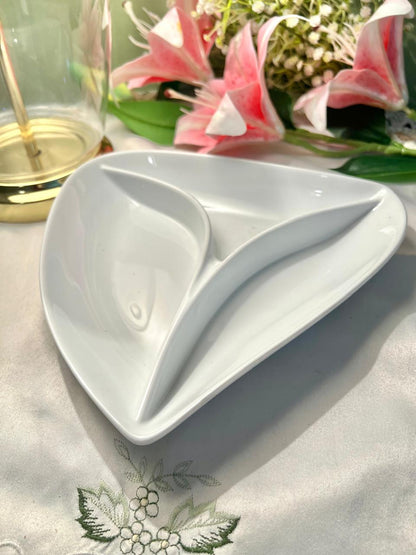 Denby White Divided Serving Dish Oven Safe 23cm
