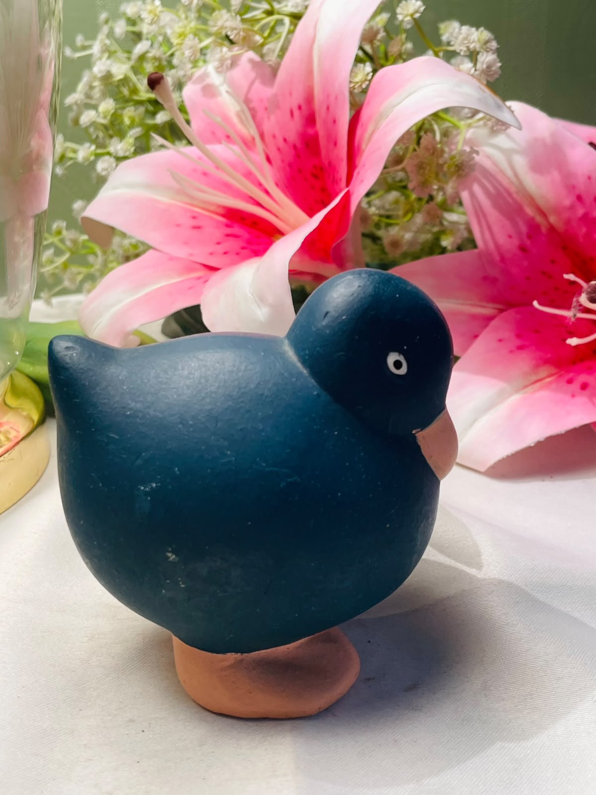 Blue Duck Figurine Ornament Approx. 9 cm