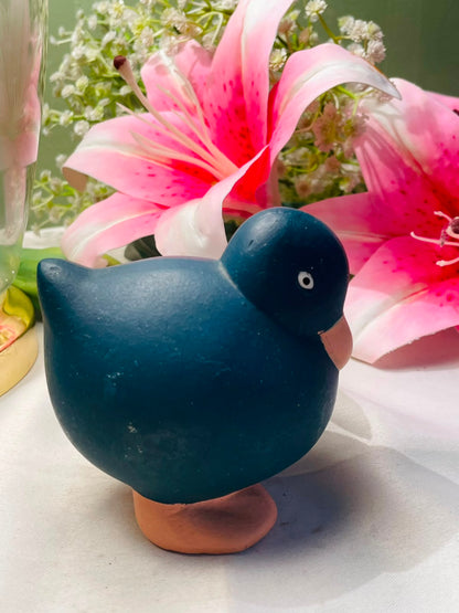 Blue Duck Figurine Ornament Approx. 9 cm
