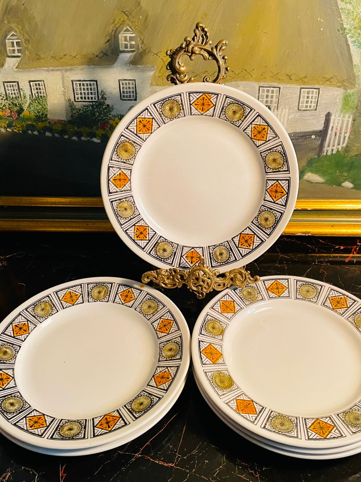 18 pcs Staffordshire Geometric Tea Set – Made in England