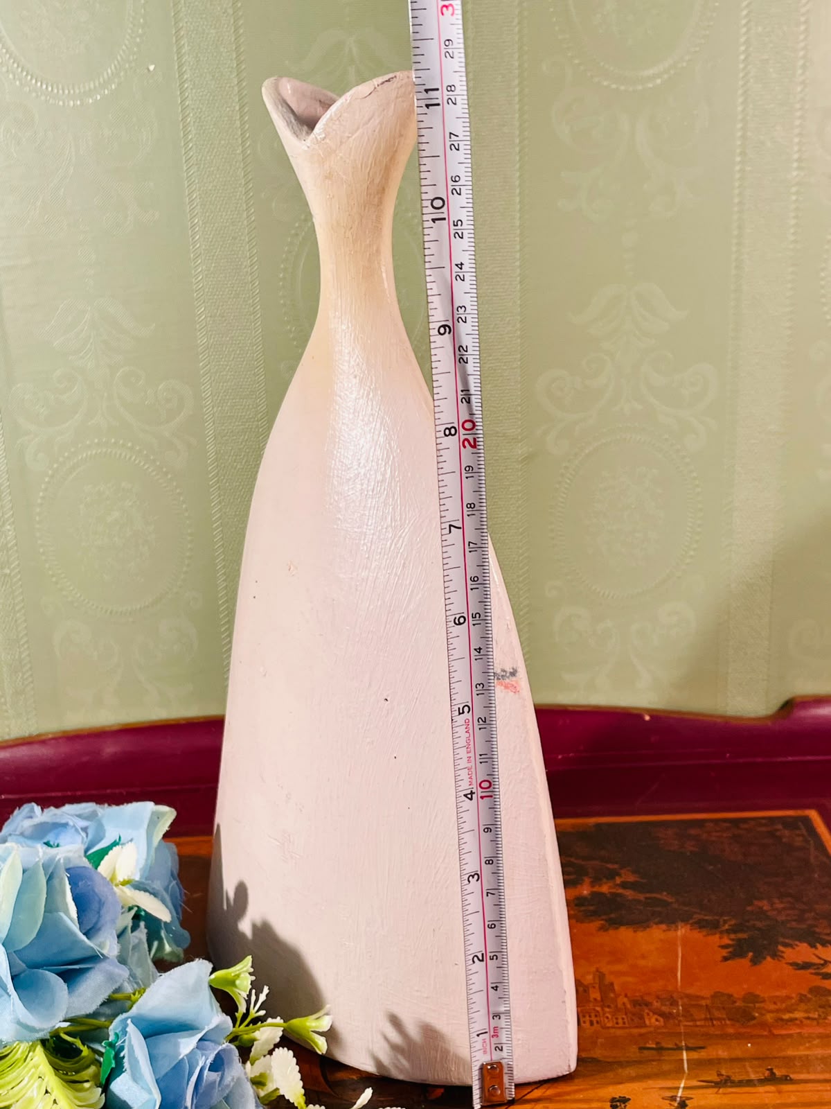 White Abstract Cat Figurine – 11 Inch