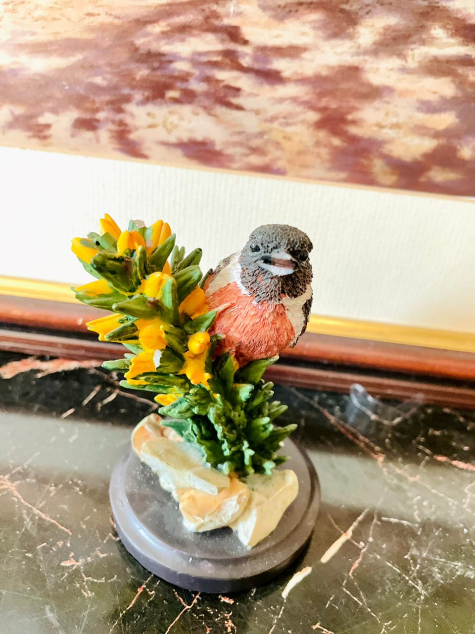 Vintage Redstart Bird Figurine – Hand Painted Collectible