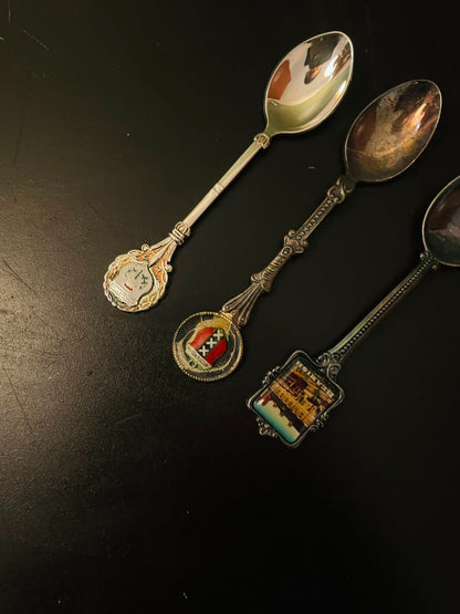 Vintage Silver Plated Souvenir Spoons Set of 3