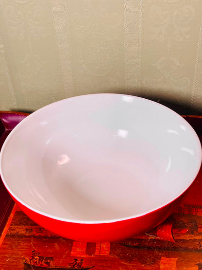 TU Red & White Ceramic Serving Deep Bowl 10"
