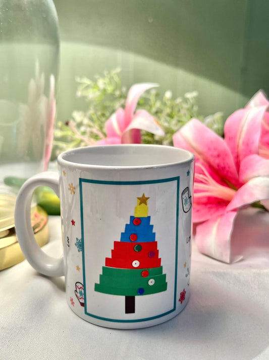 Christmas Tree & Reindeer Ceramic Mug – Love You Nanny, 4 Inches