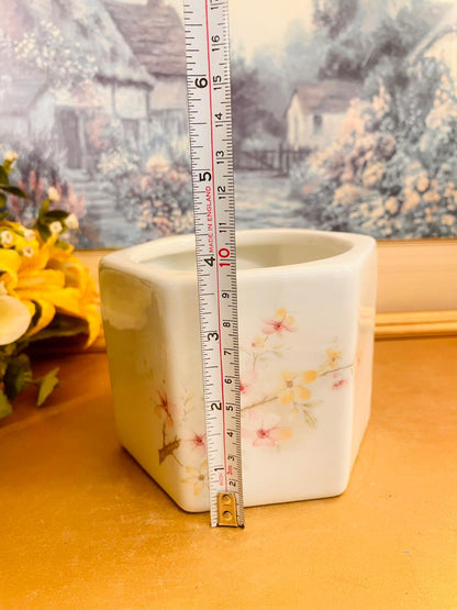 Vintage Portmeirion Floral Planter Square Ceramic Pot