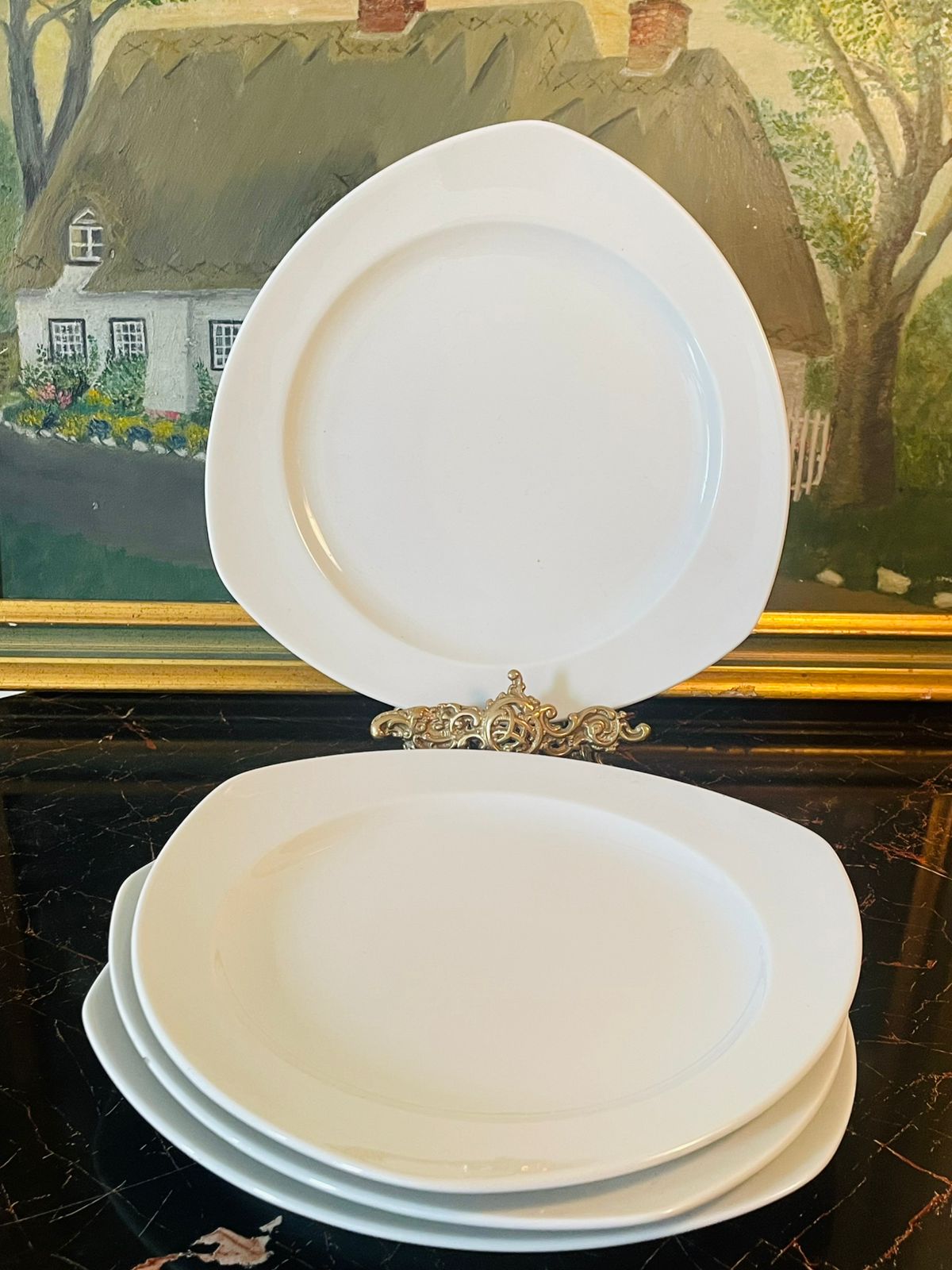 Germany Modern White Porcelain Dinner Plates – Set of 4