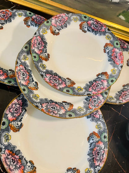 Set of 6 Vintage Cambridge Royal Semi-Porcelain Dinner Plates – Wood & Son England