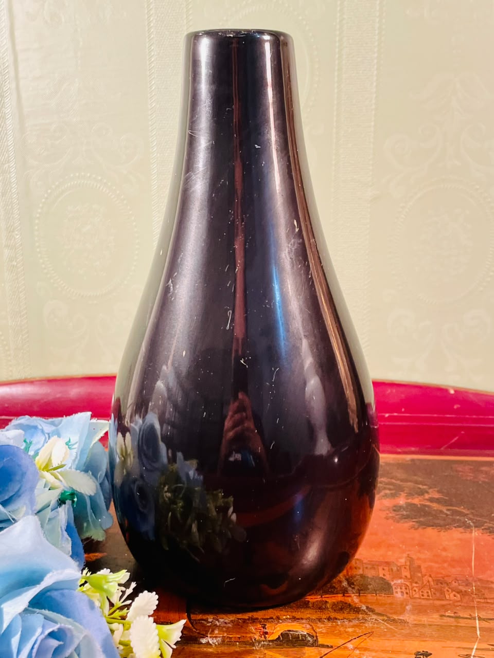 Black ceramic Decorative Vase 10-Inch