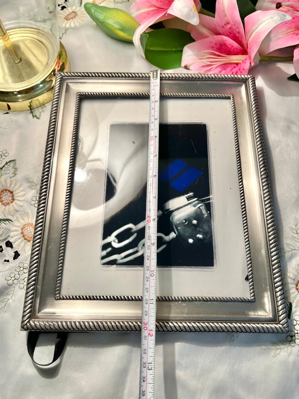 Silver  Framed Abstract Picture 12"