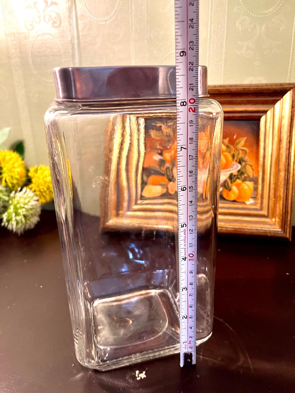 Large Glass Storage Jar with Black Lid – 2 Litre Kitchen Canister