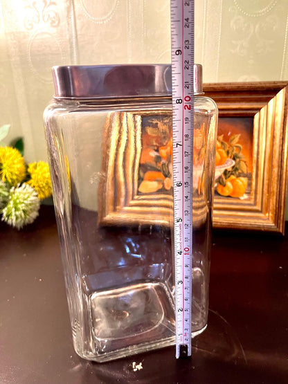 Large Glass Storage Jar with Black Lid – 2 Litre Kitchen Canister