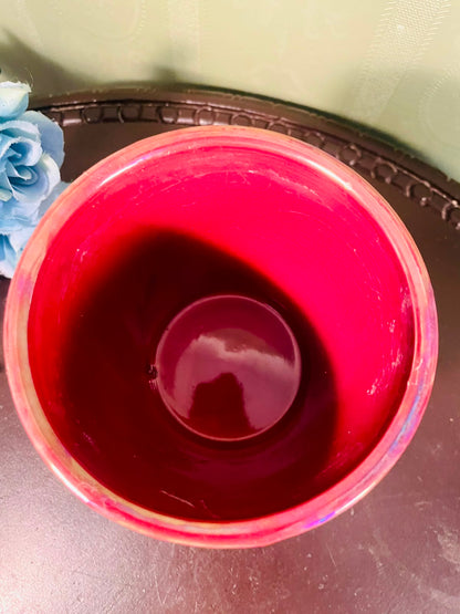 Red Textured Glazed Ceramic Plant Pot – 4.5 Inch