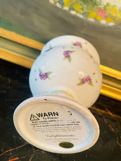 “Enlightenments” Floral Ceramic Vase with scented candle– Lavender Blossom