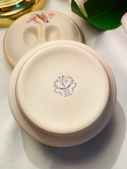 Porcelanas Ibis Floral Bird Lidded Porcelain Dish Approx. 10 cm