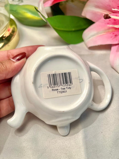 Rose Teapot-Shaped Ceramic Tea Bag 10 cm