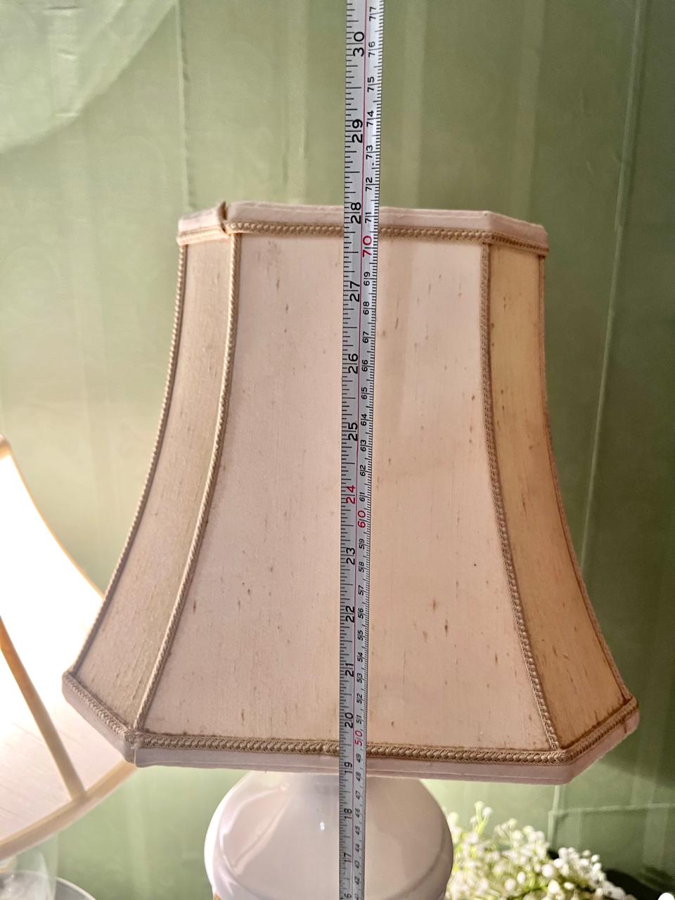 Vintage White & Gold Ceramic Table Lamp with Fabric Shade 70 cm