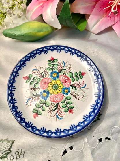 J. Arpo Hand Painted Floral Ceramic Decorative Plate – 6 Inch