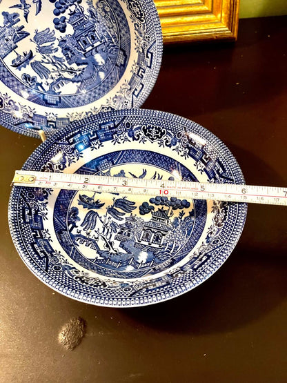 Vintage Blue & White Chinoiserie Deep bowl set of 2
