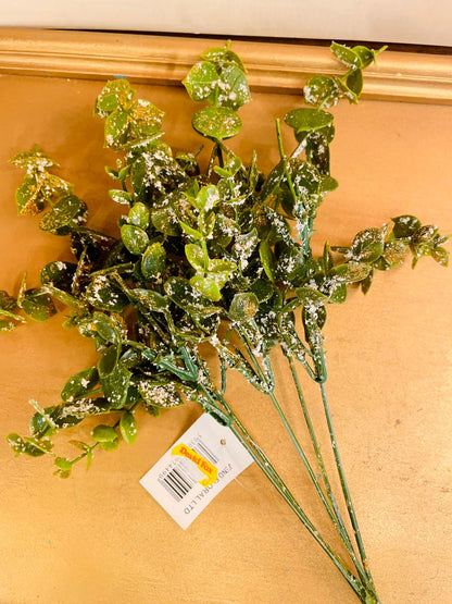 Frosted Artificial Eucalyptus Greenery Spray 15"