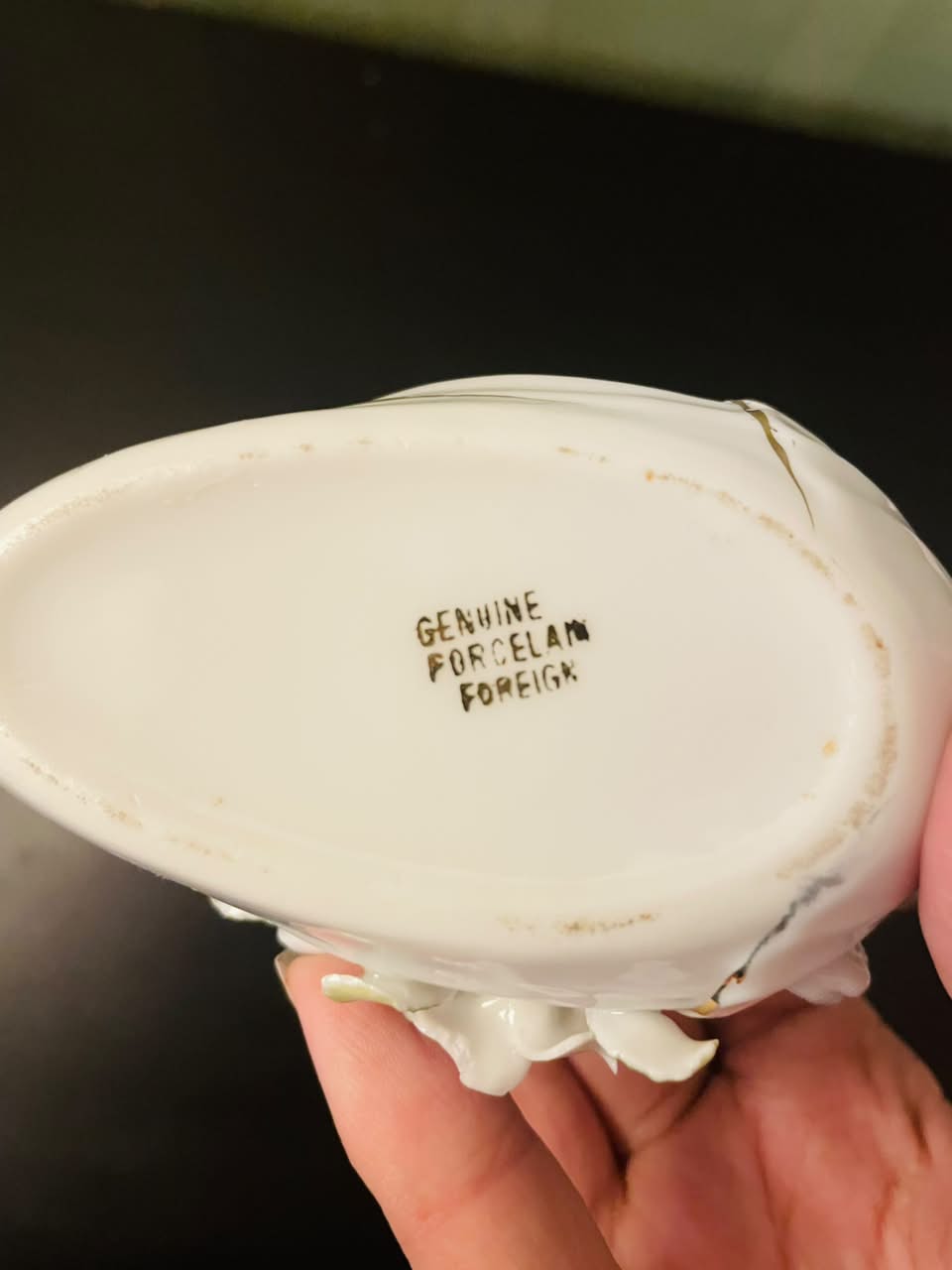 Porcelain Swan Floral Toothpick Holder