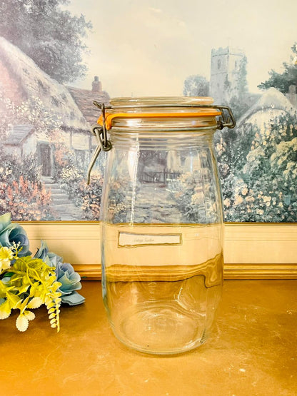 Tall Airtight Glass Jar Clip Lock Kitchen Storage Container