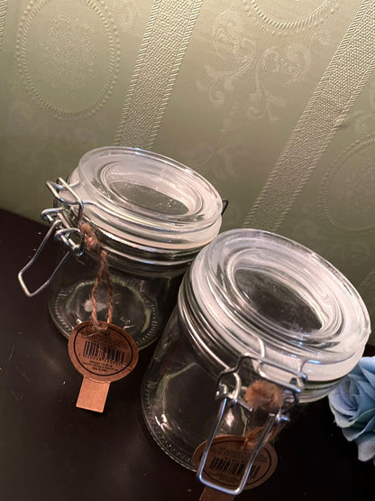 Glass Clip Top Storage Jars Set of 2 – 4 Inch