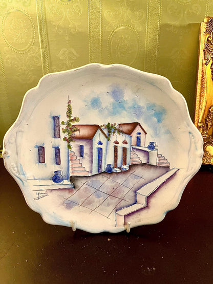 Mediterranean Village Decorative Plate 8 Inch