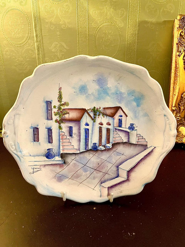 Mediterranean Village Decorative Plate 8 Inch