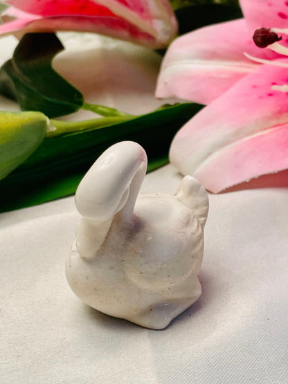 Vintage White Ceramic Swan Figurine Ornament 6 cm