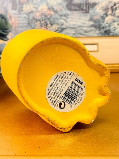 Cute Lion Ceramic Planter Yellow Animal Pot Decor