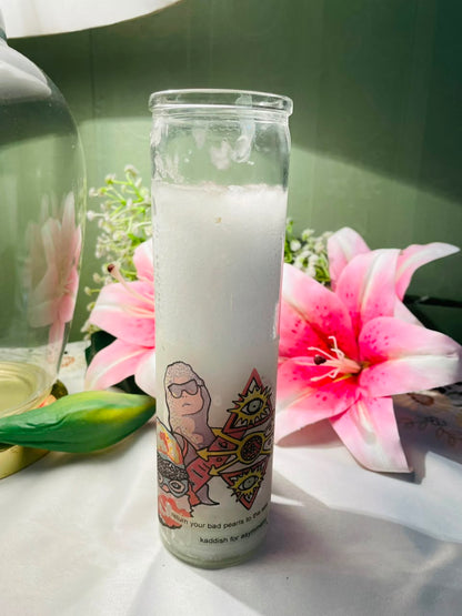 Illustrated Clear Crystal Candle Approx. 19 cm