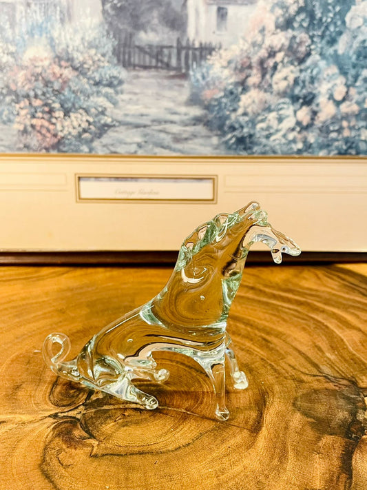 Vintage Glass Horse Figurine – Handcrafted Decorative Accent