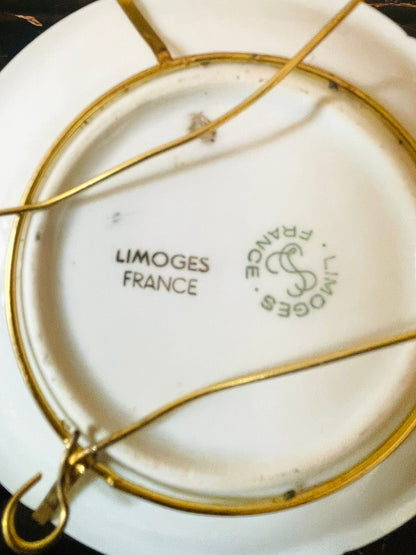 Limoges France Mini Decorative Plate – Rococo Courting Scene with Gold Scrollwork