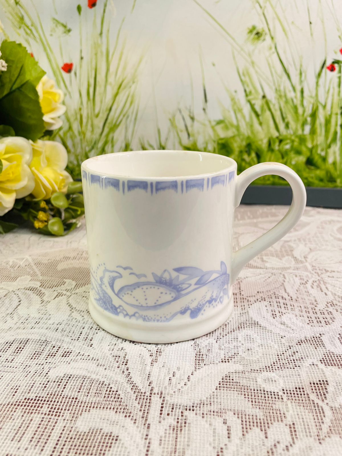 Jamie Oliver Mediterranean Mug – Blue & White Ceramic Coffee Cup