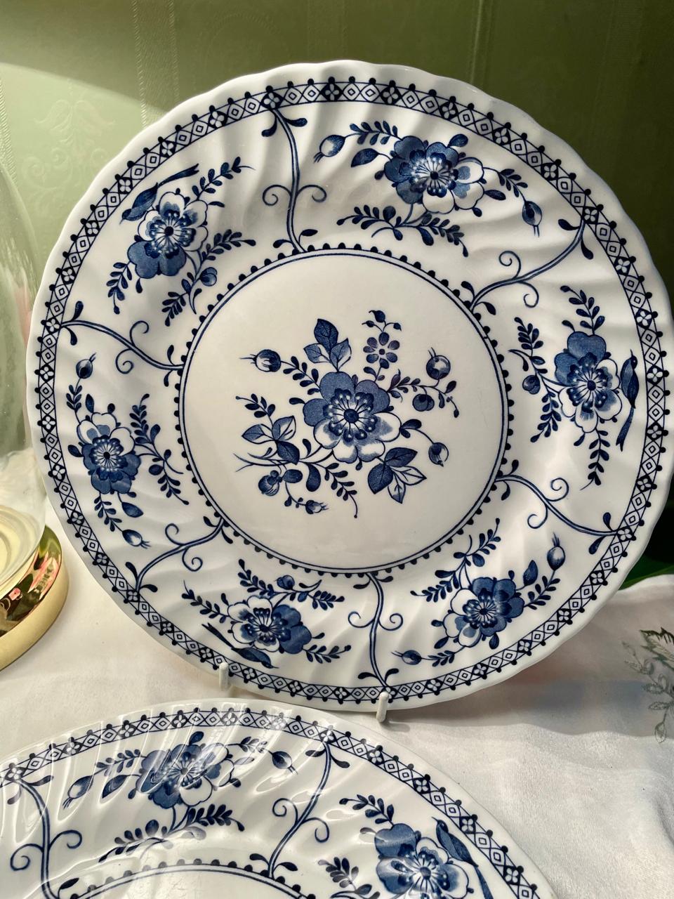 Johnson Bros Indies Blue & White Decorative Plates Set of 2 , 9.5"