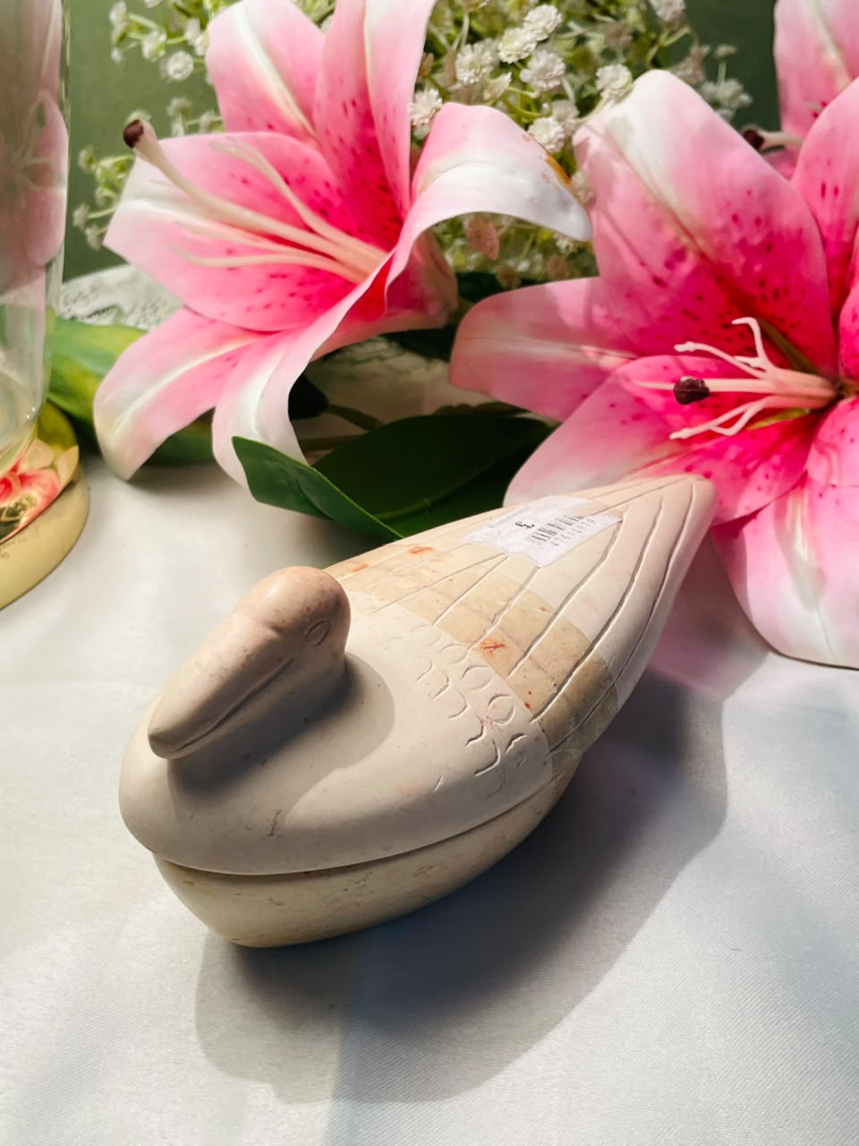 Bird-Shaped Lidded Decorative Box Approx. 16 cm