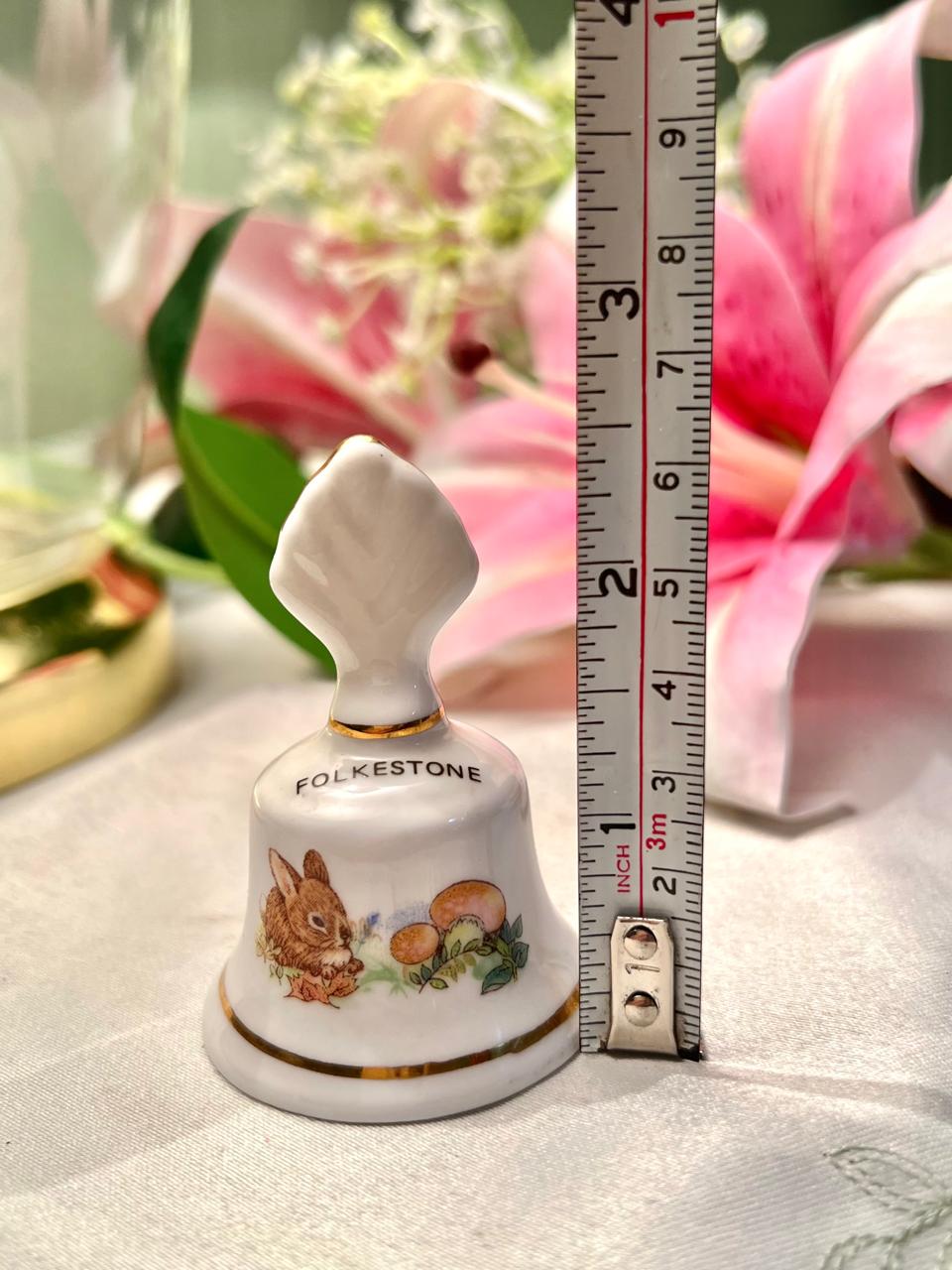 Folkestone Rabbit & Mushroom Decorative Bell 3.5"
