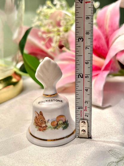 Folkestone Rabbit & Mushroom Decorative Bell 3.5"