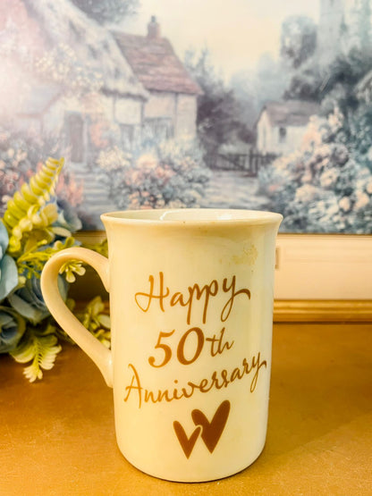 50th Golden Anniversary Mug Set – Couple Gift Box