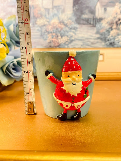 Vintage Santa Claus Ceramic Mini Planter Pot