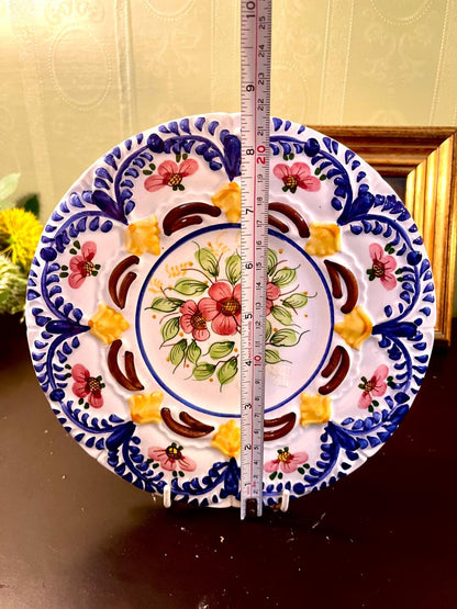 Vintage Hand-Painted Floral Ceramic Plate – 8 Inch
