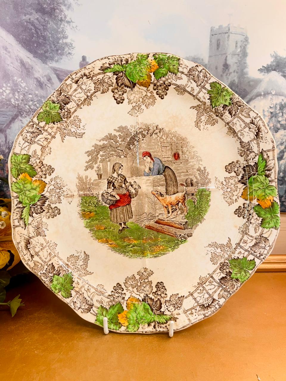 Vintage Copeland Spode Italian Plate 10in England Blue Series No.1