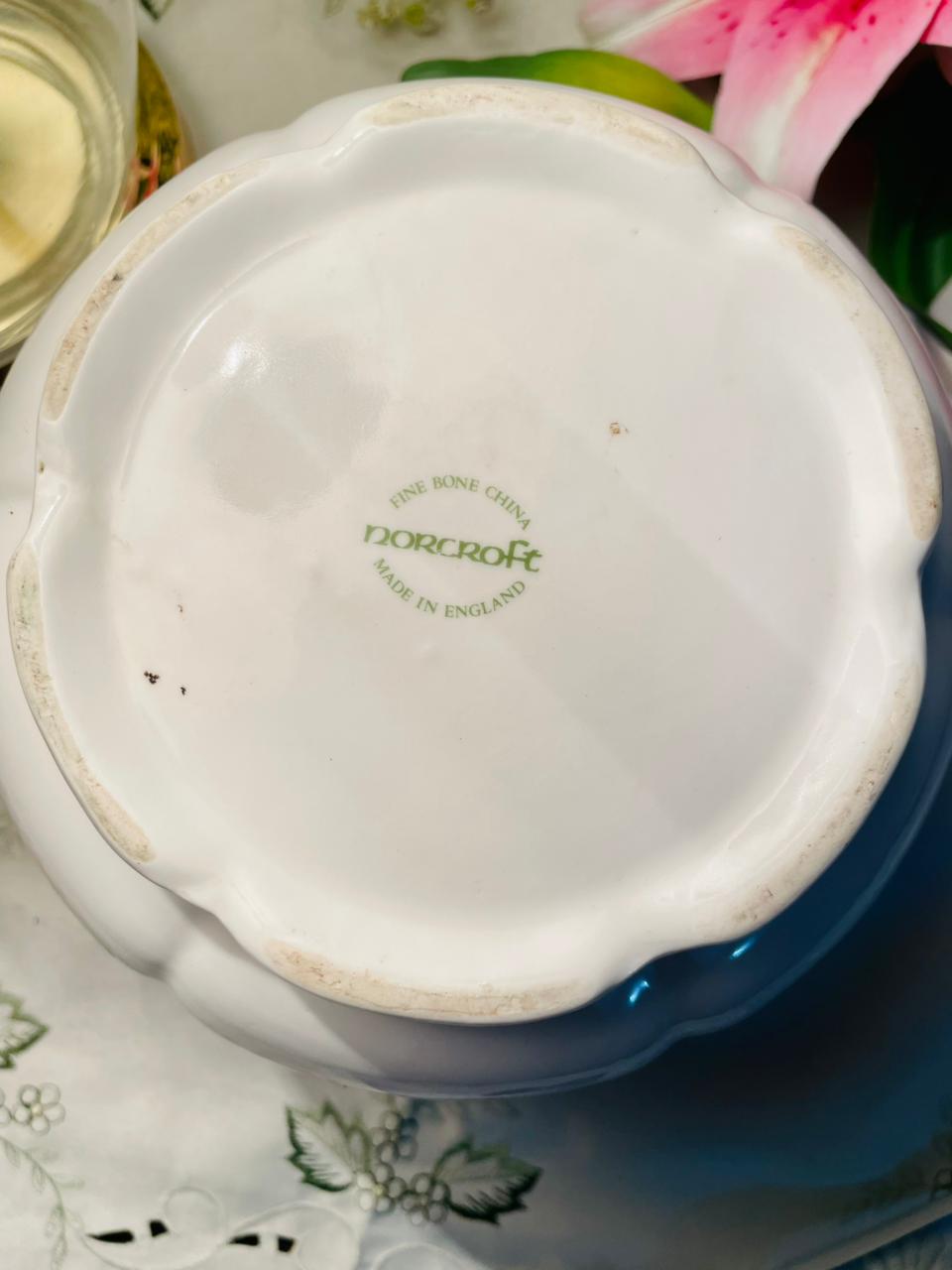 Norcroft Fine Bone China Floral Planter 6.5 in