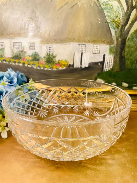 Vintage Cut Glass Crystal Bowl – Elegant Home Décor & Display Piece