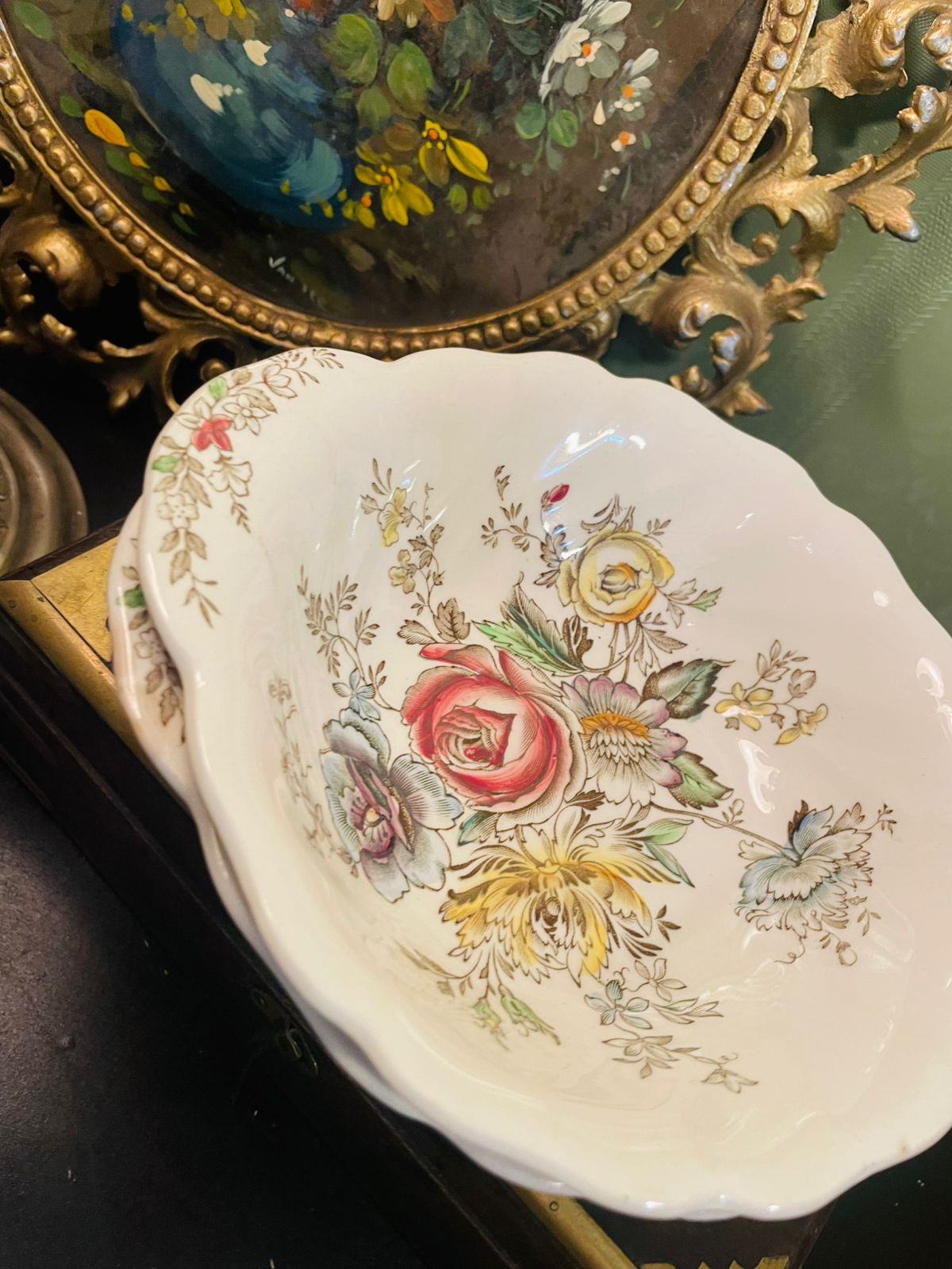 Set of 2 Spode Sheraton Floral Serving Bowl Made in England