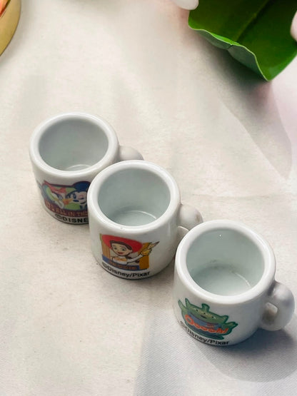 Set of 3 Disney Pixar Mini Ceramic Mugs Approx. 5 cm